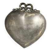 Heart and bow metal silver-plated catchall tray