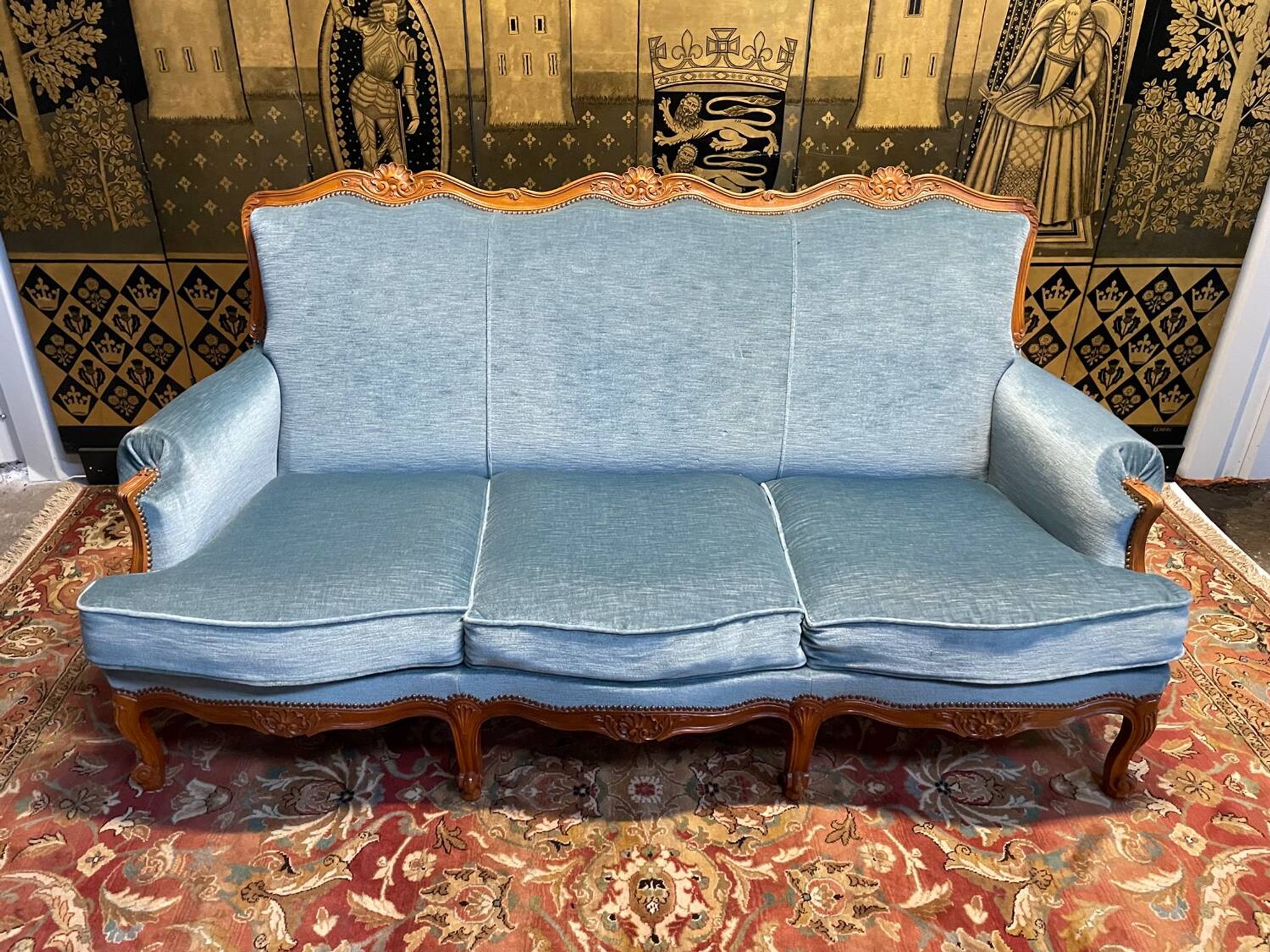 Louis XV style living room Sofa and pair of Armchairs