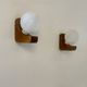 Pair of vintage wall lights, wood and opaline glass, France, 1970