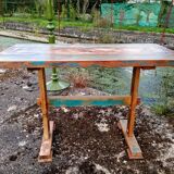 Table bistrot en bois exotique massif ancien