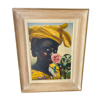 Portrait of a woman with a rose