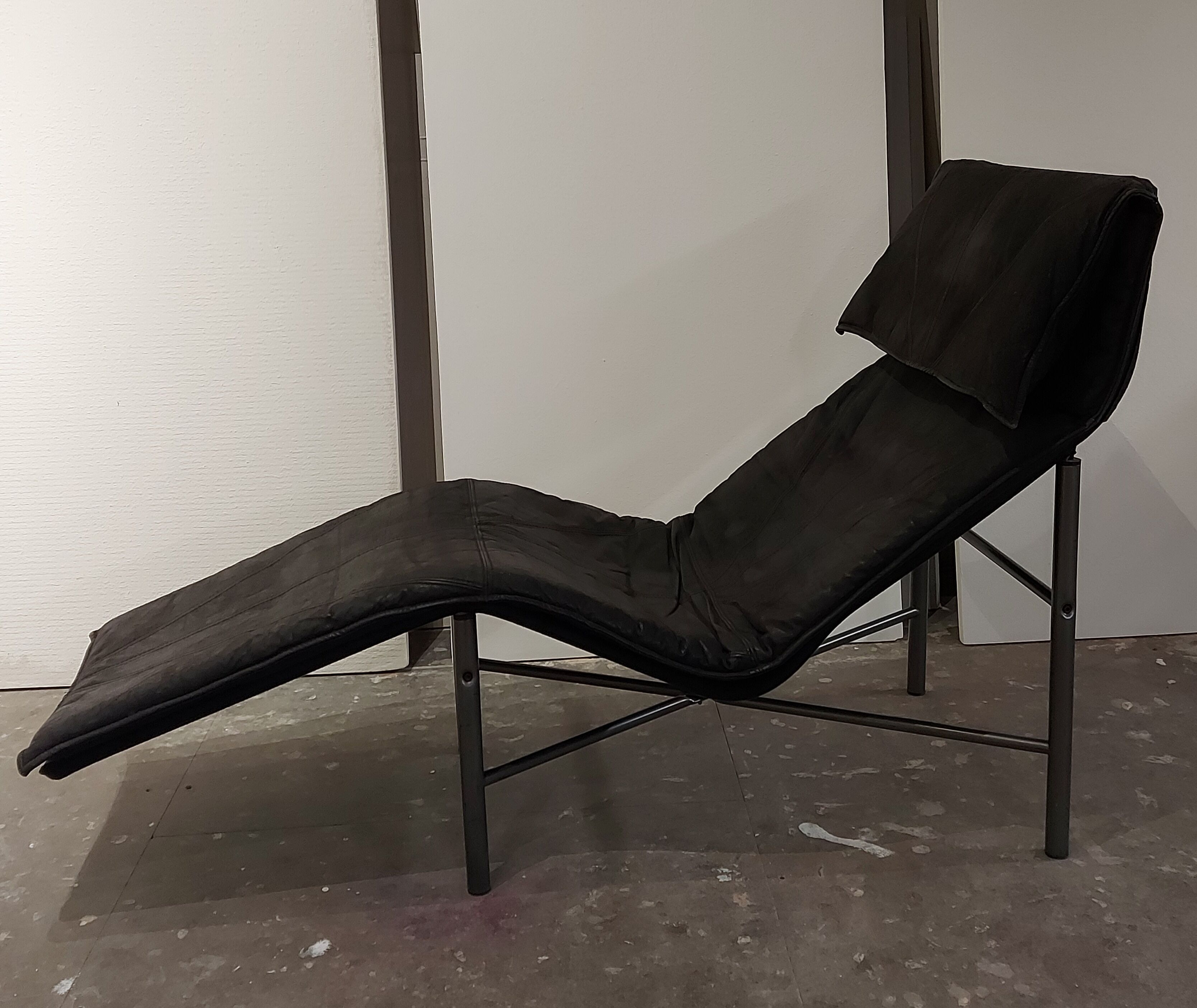 Vintage Skye leather lounge armchair by Tord Björklund for Ikea, 1980