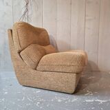 Beige velvet armchair