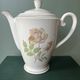 Old coffee pot / jug in Limoges porcelain – Rose decoration and
