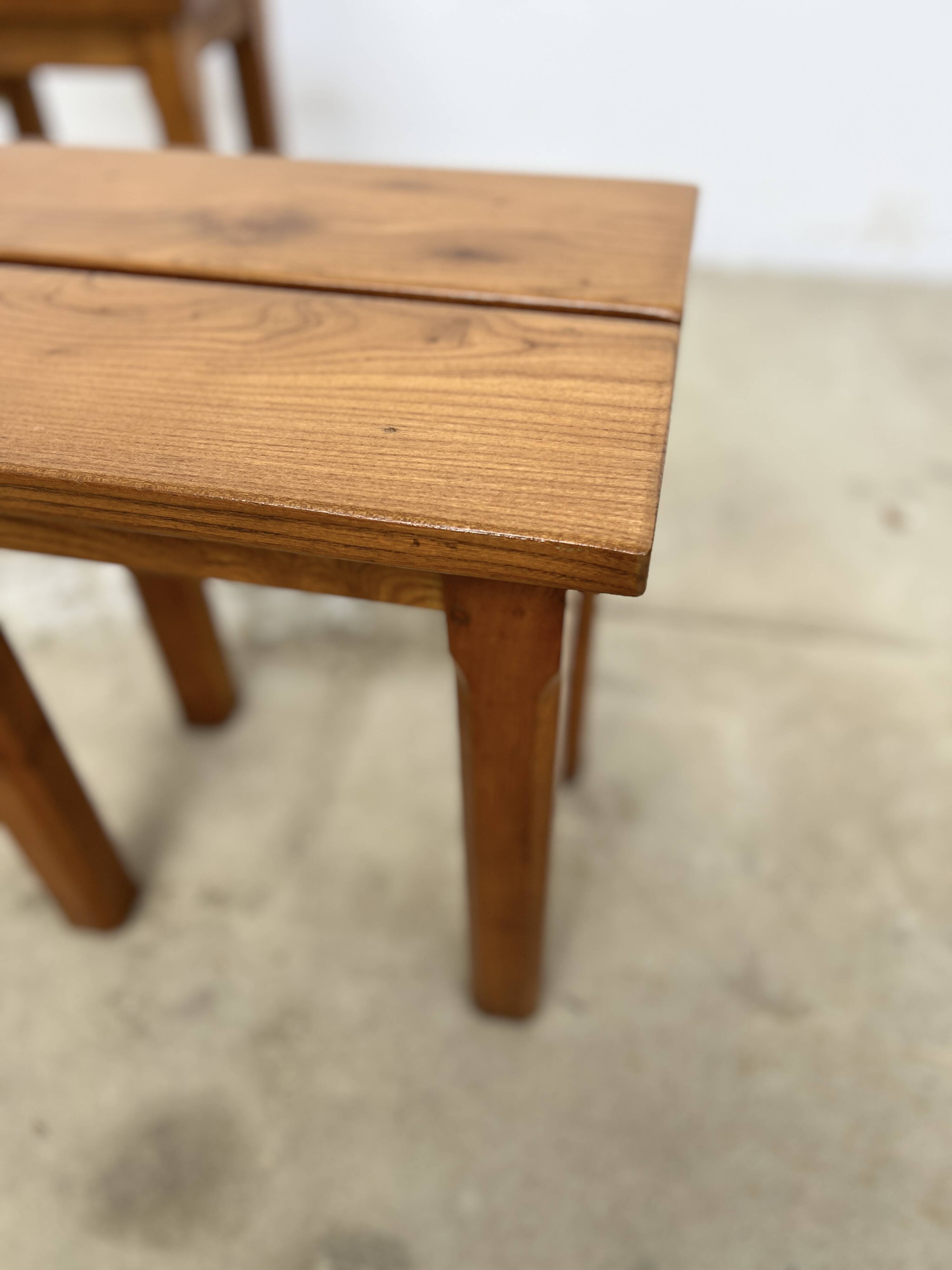 Brutalist oak stool