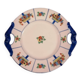 Art deco cake dish signed J. L'Avergne Limoges porcelain