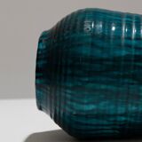 Vase en faïence à coulures, accolay, 1950s