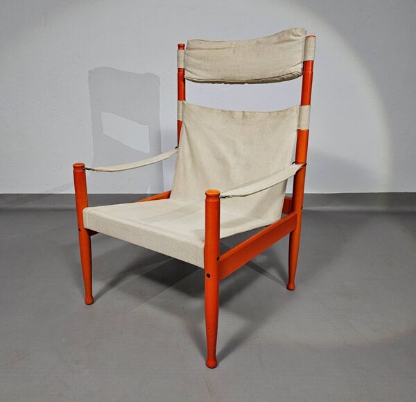 Fauteuil Safari, modèle 30, conçu par Erik Worts et fabriqué par Niels Eilersen, Danemark 1960.