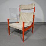 Safari lounge chair, model 30, designed by Erik Worts and manufactured by Niels Eilersen, Denmark 1960.