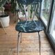4 chaises en formica vert très foncé effet marbre