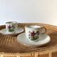 80s flowery stoneware cups