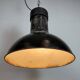 Large Industrial Factory Black Pendant Lamp with Cast Iron Top, 1950s