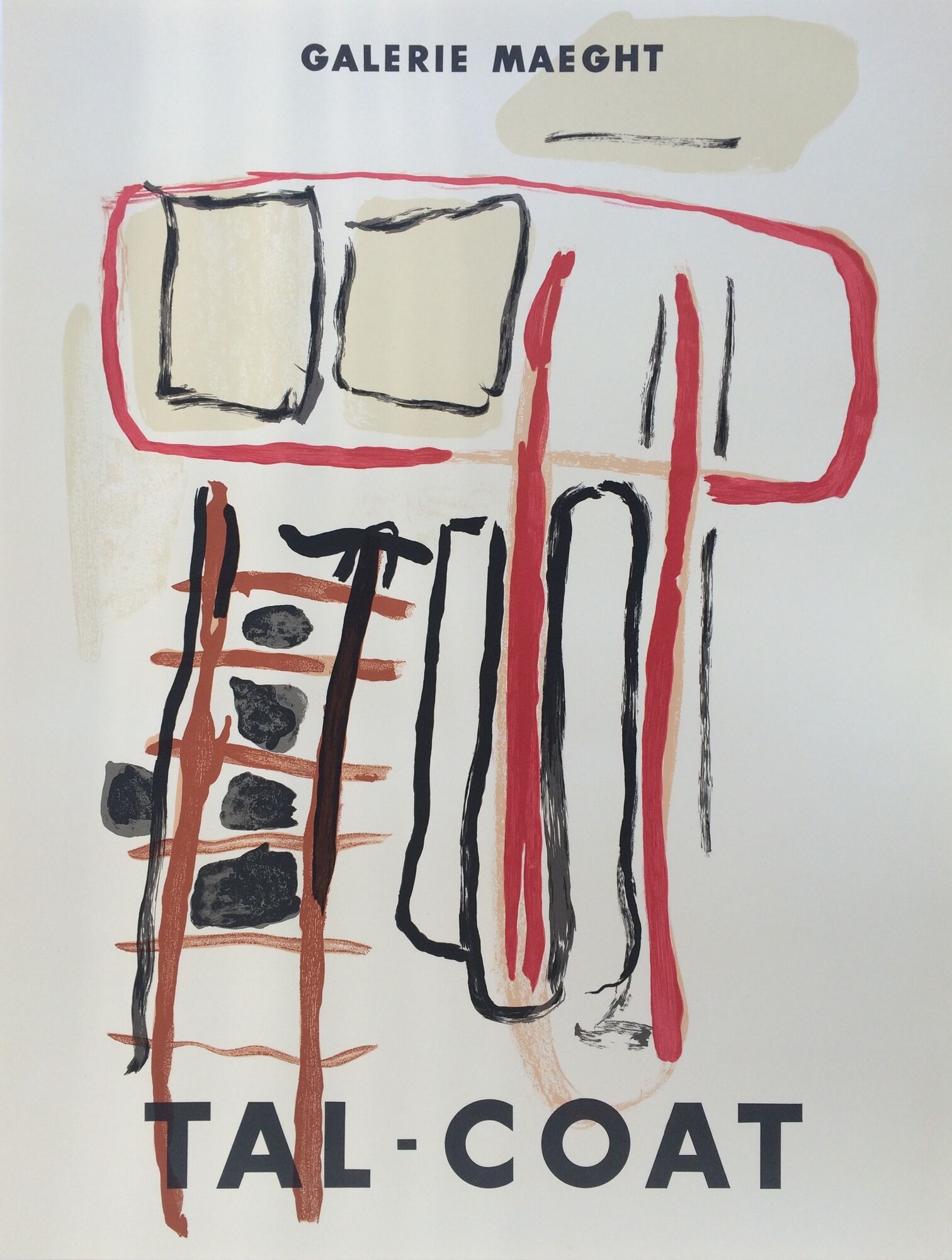 Pierre tal-coat, galerie maeght, 1956. original exhibition poster edited in lithography