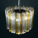 Crystal prism chandelier in Murano glass by Venini, 1970s.