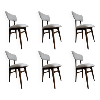 Set of 6 Midcentury Grey Dining Chairs, Europe, 1960s