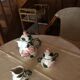 Service à thé (Théière, sucrier, pot à lait) Wild roses en porcelaine
