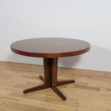 Mid-century round rosewood extendable dining table, Denmark, 1960s