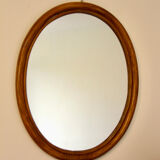 Oval bamboo mirror