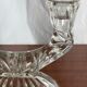 Bougeoir double en verre pressé milieu  du siècle