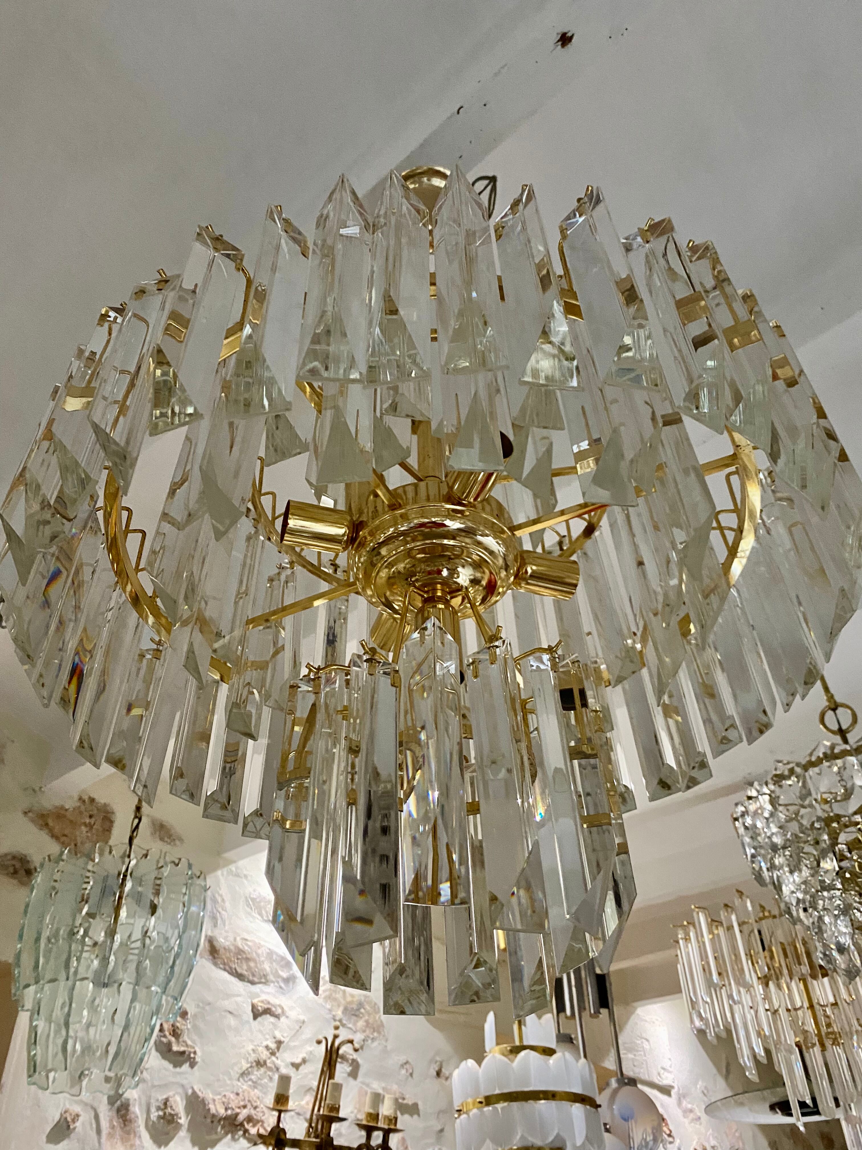 Venini chandelier murano iridescent glass