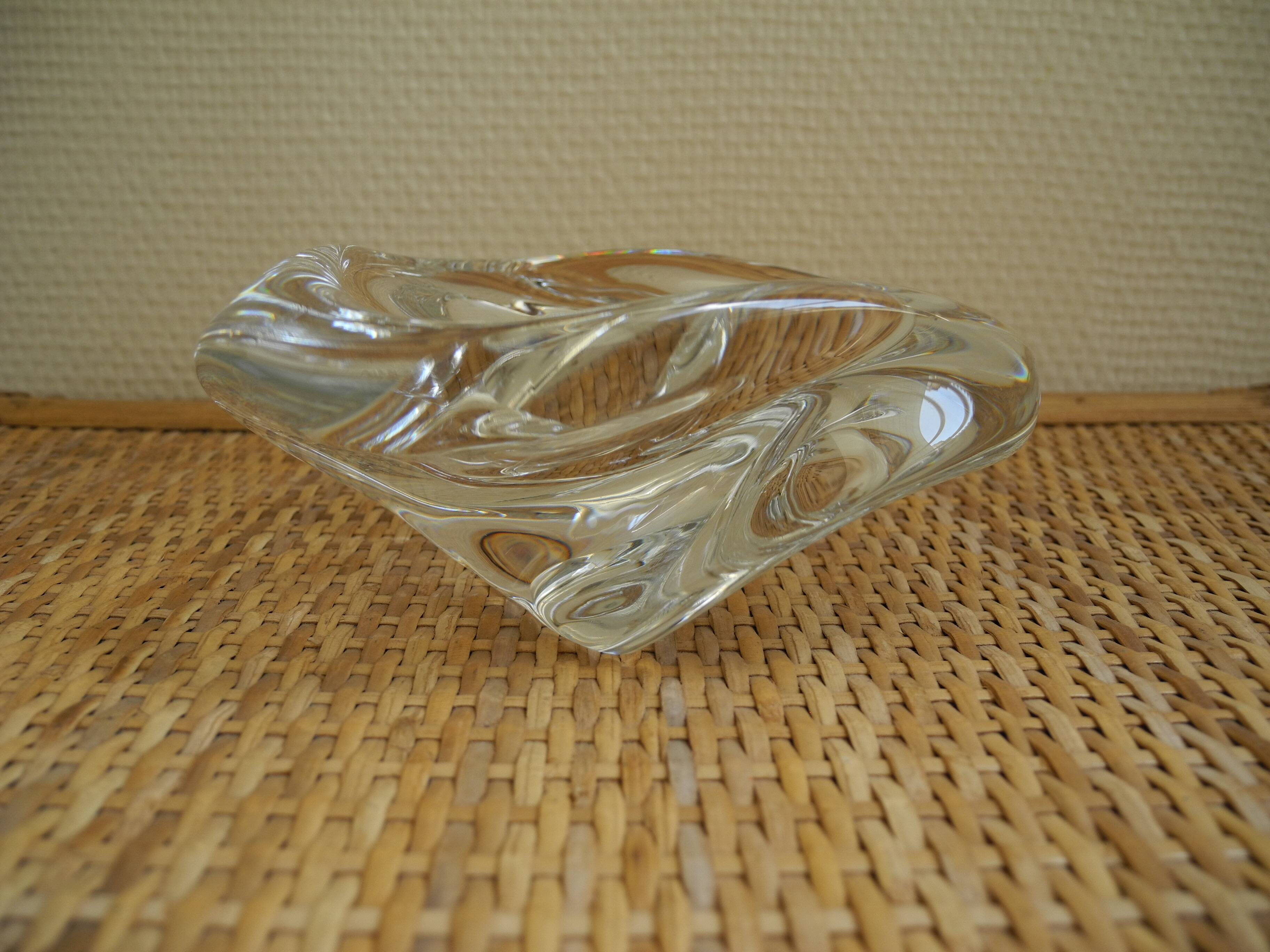 Saint Louis crystal pocket emptier vintage decorative ashtray