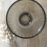 70s smoked glass fruit basket