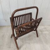 Rattan and bamboo magazine holder