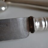 12 antique metal silver monogram table knives