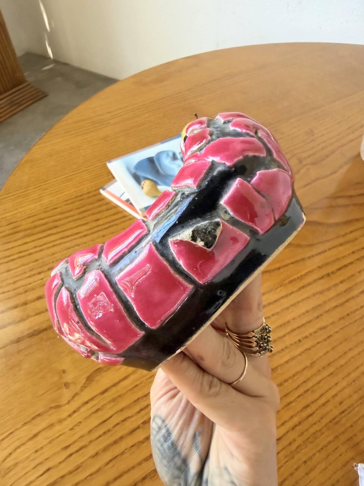 Fatlava style ashtray Vallauris pink
