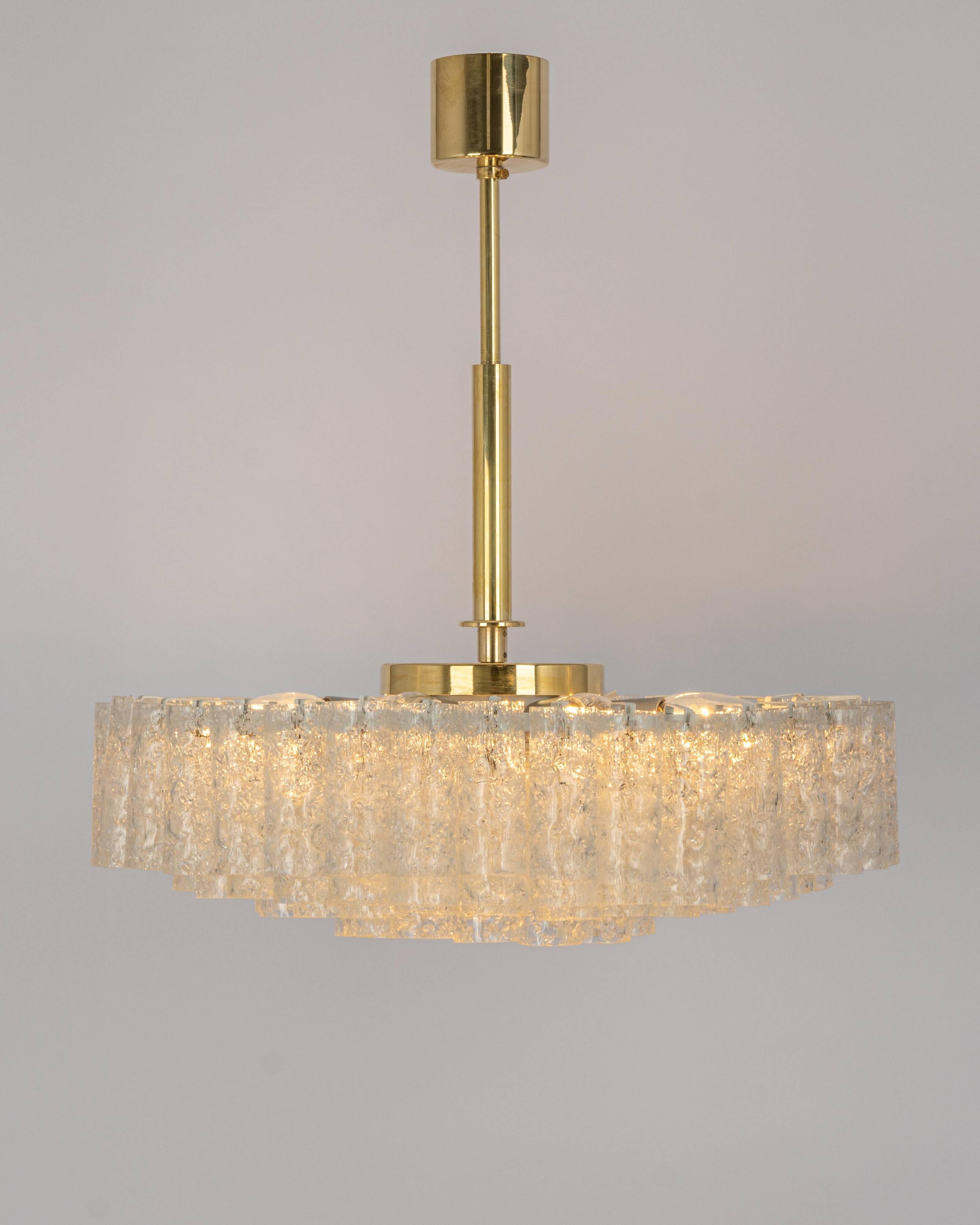 Large Doria chandelier with frosted glass tubes, Germany, 1960s.