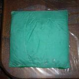 Coussin crochet vert rose jaune 40x40