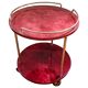 Aldo Tura bar cart, red goat leather, mid-century Italian / Hollywood Regency