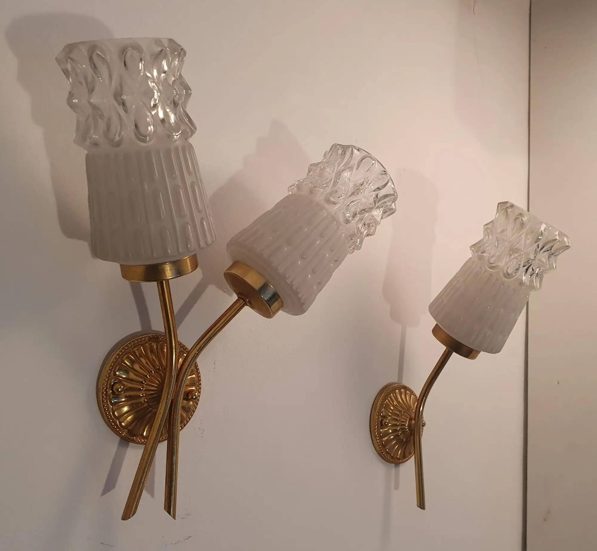 Pair of 1960s gold wall lights