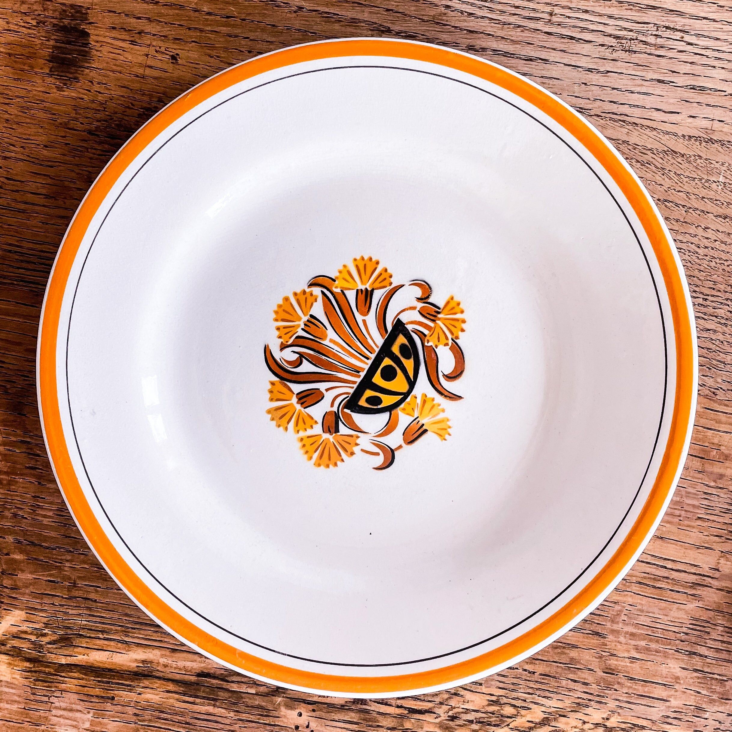 Suite of 6 Creole plates and montereau Oeillet