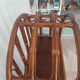 Vintage library 4 levels - wood, bamboo and rattan - retro 80s