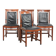 Elegant set of four black cowhide and wooden Art Deco dining chairs