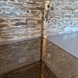 70s glass TV cabinet shelf console