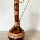 Vintage amber glass bottle scoubidou