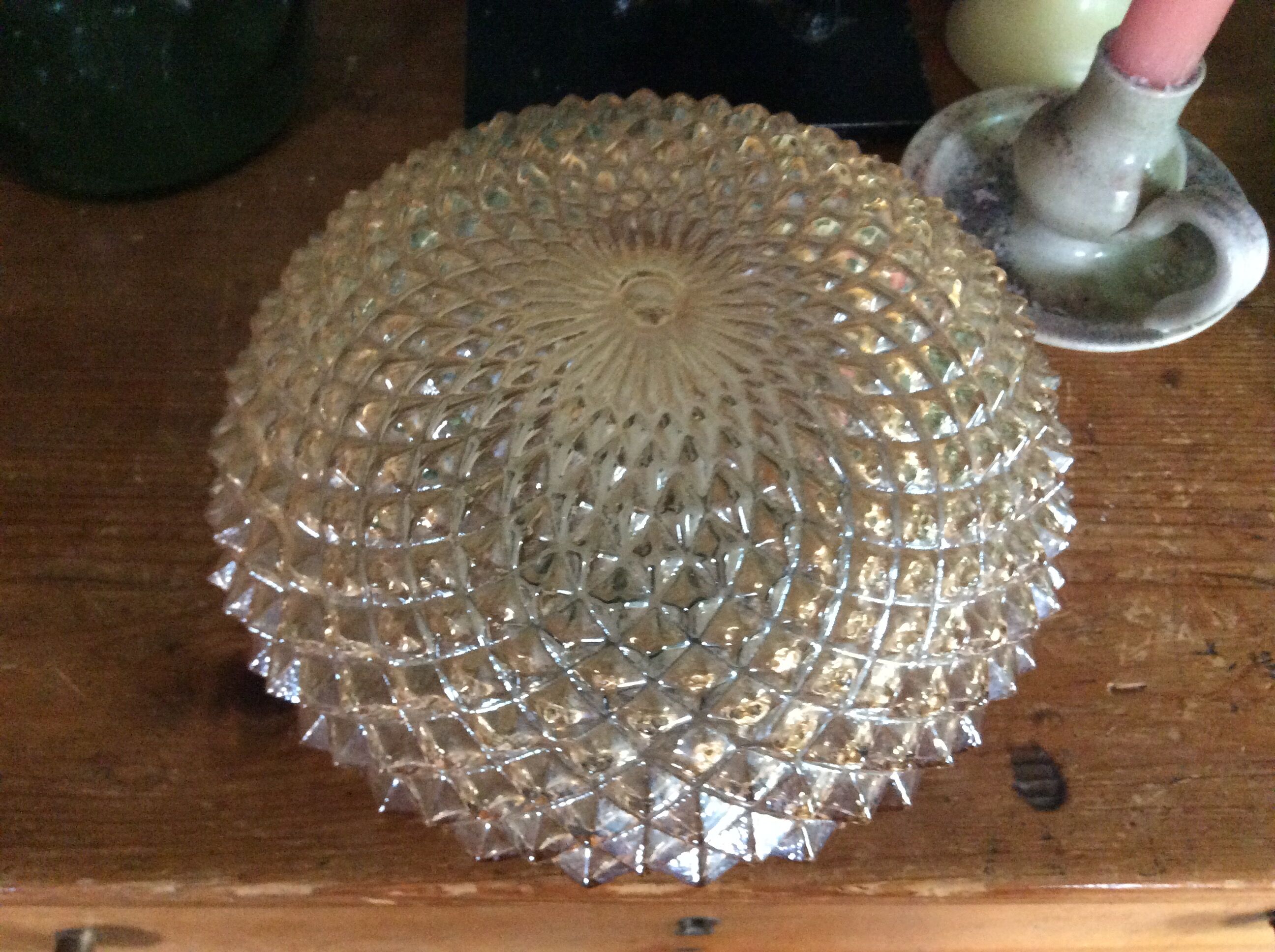 Molded glass ceiling light