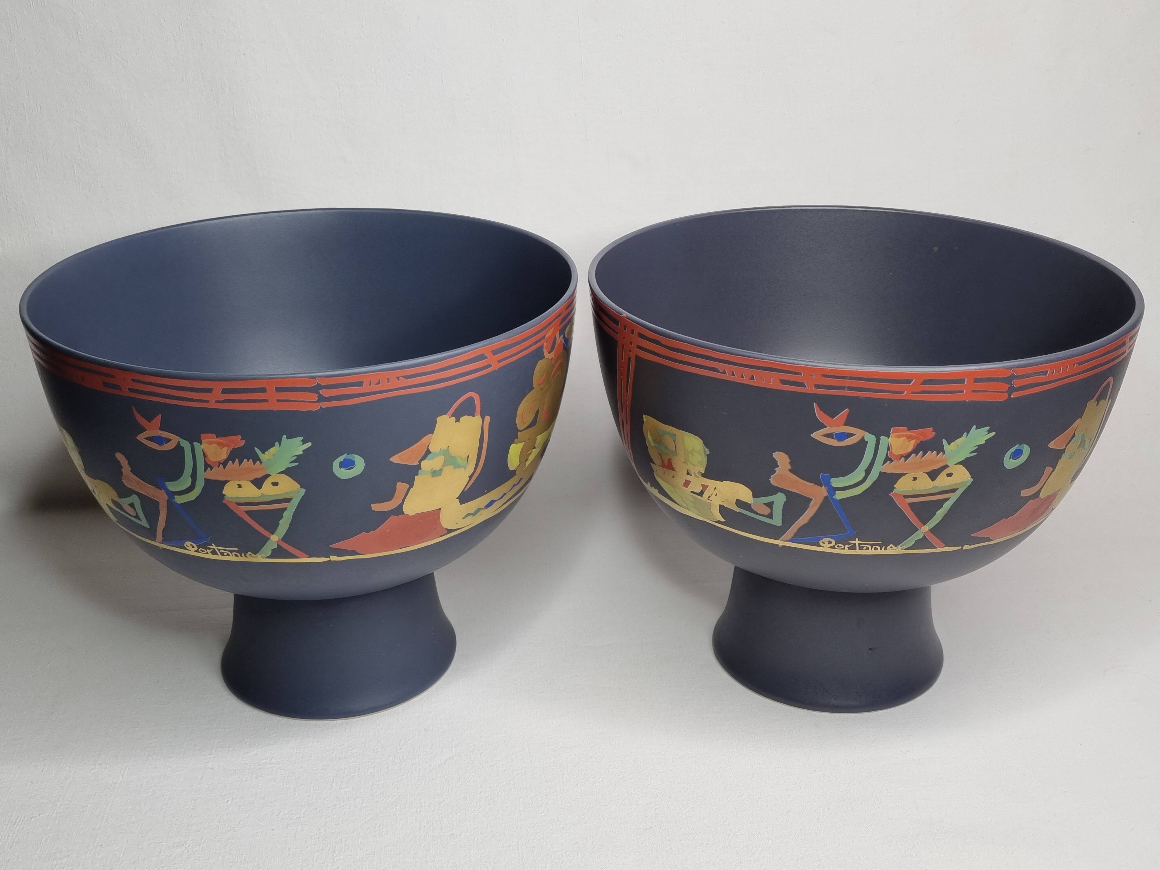 Pair of Rosenthal Liguria bowls by Gilbert Portanier, 1970s, 26 cm