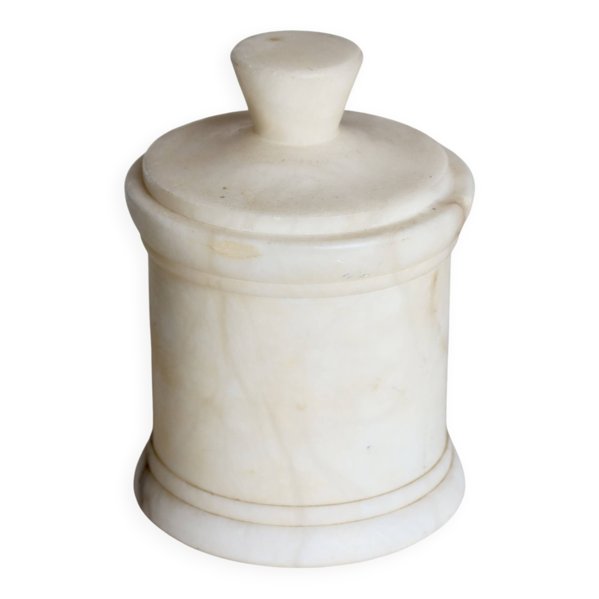 Vintage cream white marble box / candy box with lid