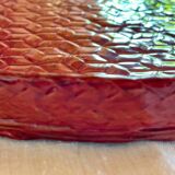 Round Japanese tray in woven and lacquered Rantai Shikki bamboo.