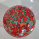 Ancien vase pique fleurs en verre multicolore
