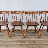 Set of 4 country style chairs, 80s