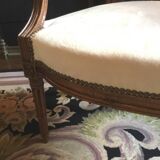 Louis XVI period cabriolet armchair with medallion back