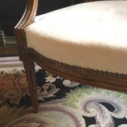 Louis XVI period cabriolet armchair with medallion back