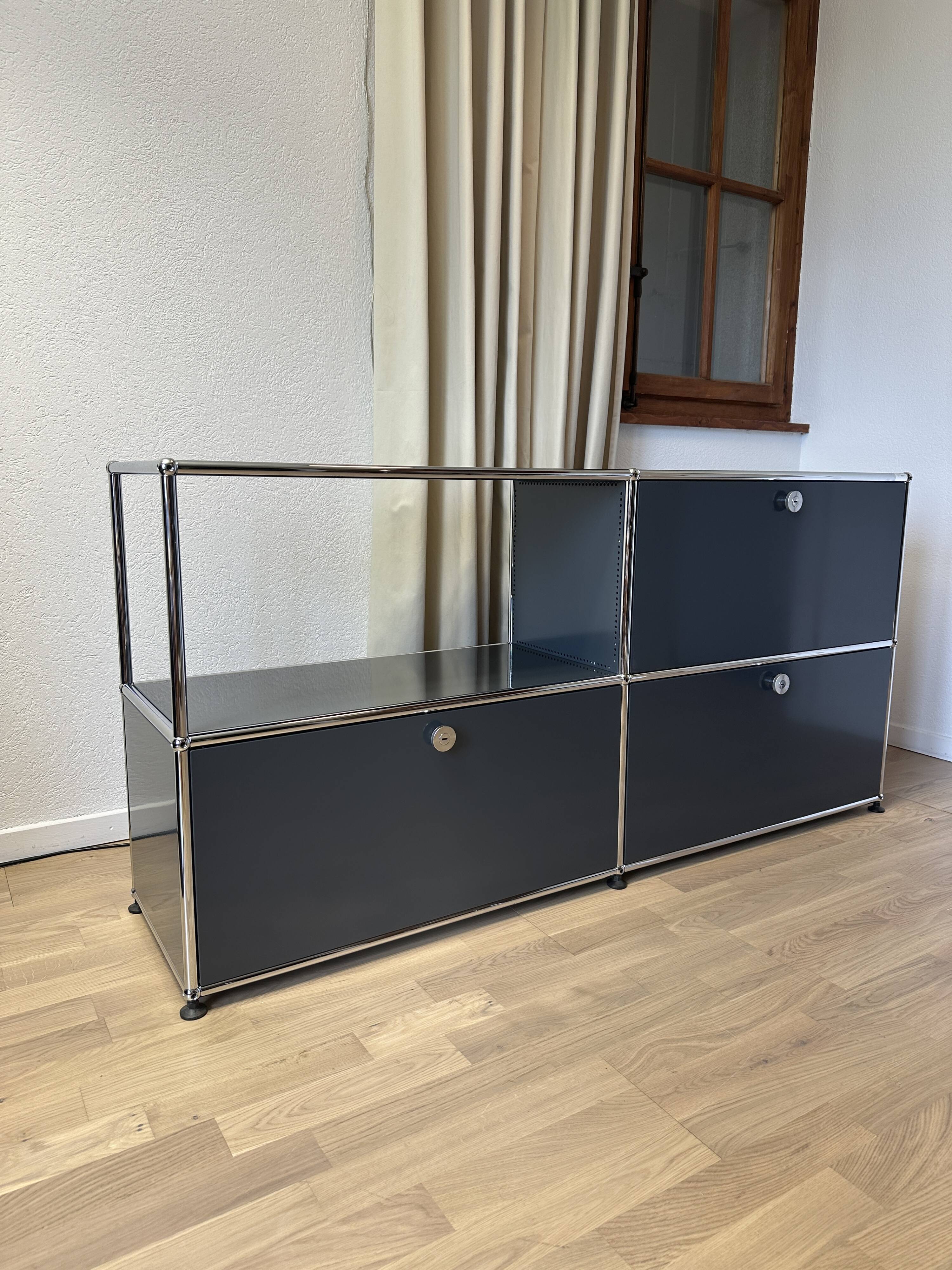 USM Haller sideboard in Anthracite Grey and Graphite Black