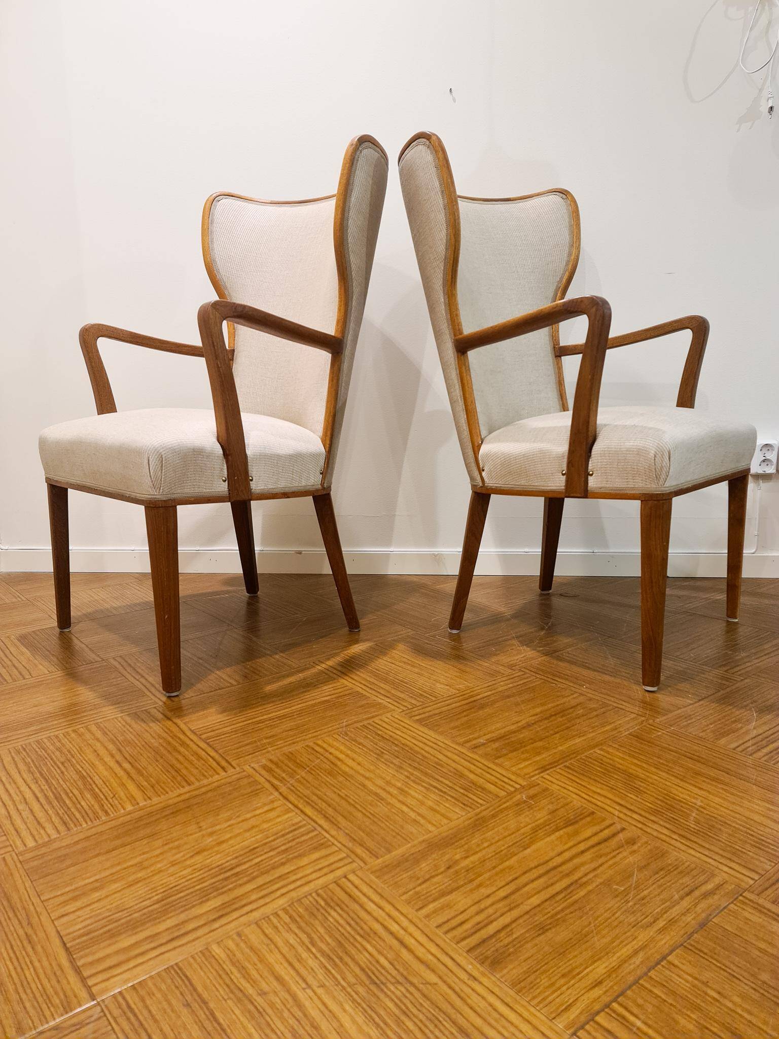 Art Deco lounge chairs Swedish office furniture, Sweden, 1940s