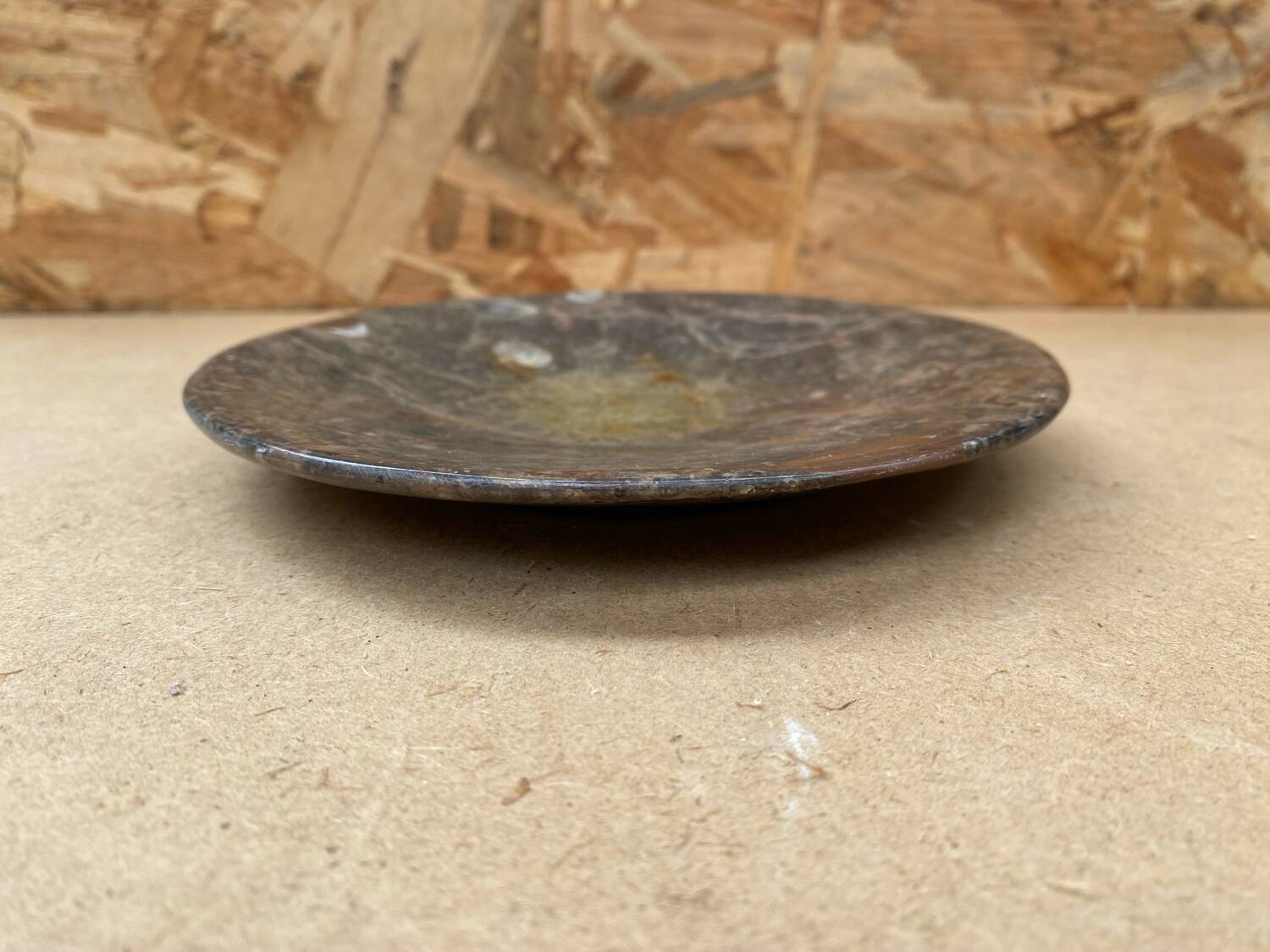 Antique Vintage Fossilized Marble Plate Tray