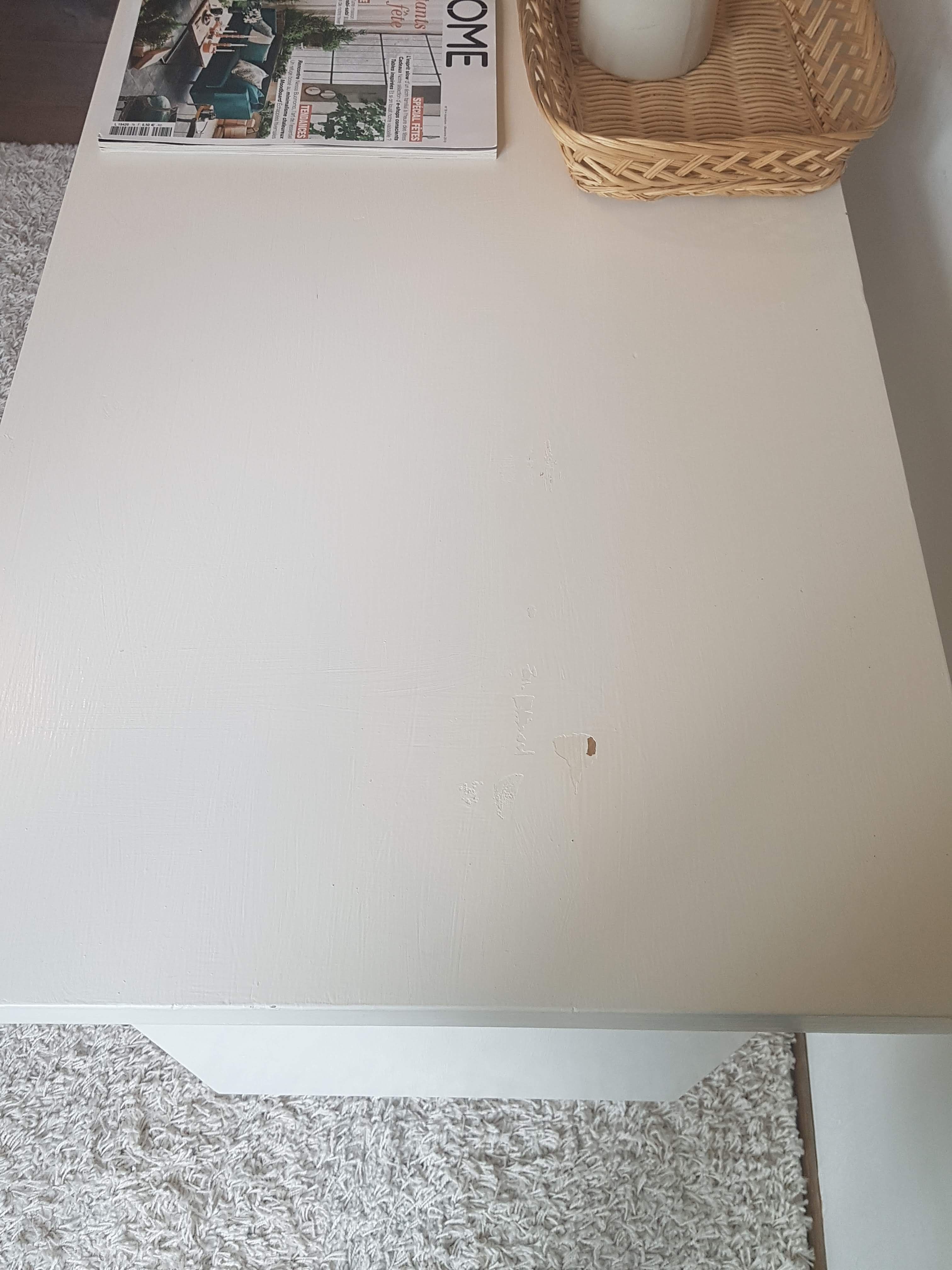 White desk with compass feet circa 1960